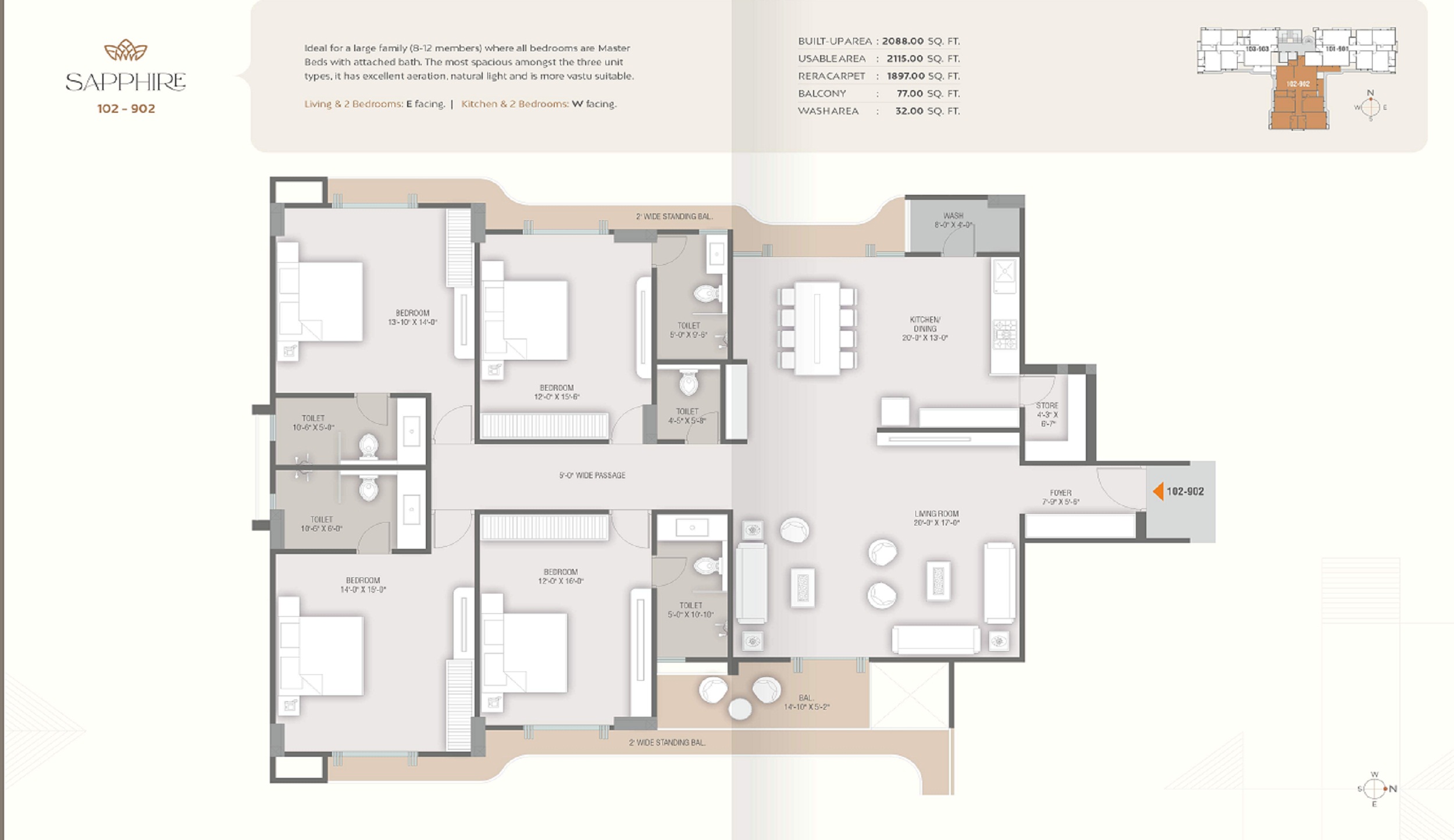 DR/2173  4 BHK Flat For Sale In  New Alkapuri, vadodara.