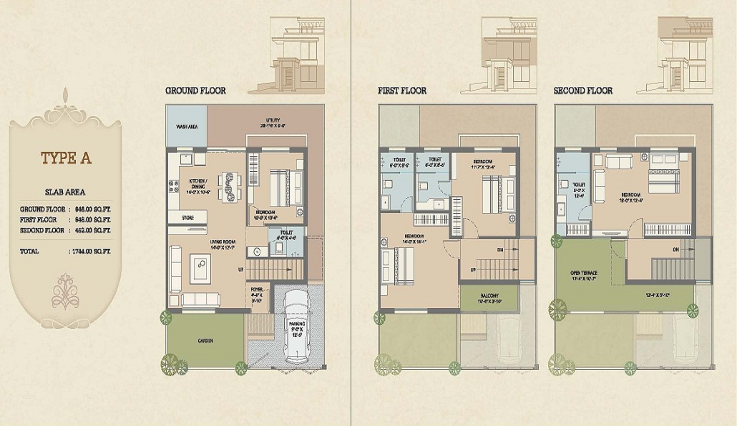 CR/4056 4 BHK Triplex For Sale in Vasna-Bhayli Road, Vadodara.