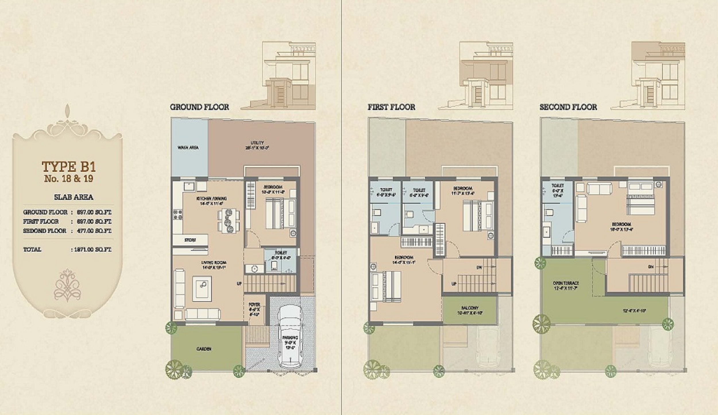 CR/4056 4 BHK Triplex For Sale in Vasna-Bhayli Road, Vadodara.