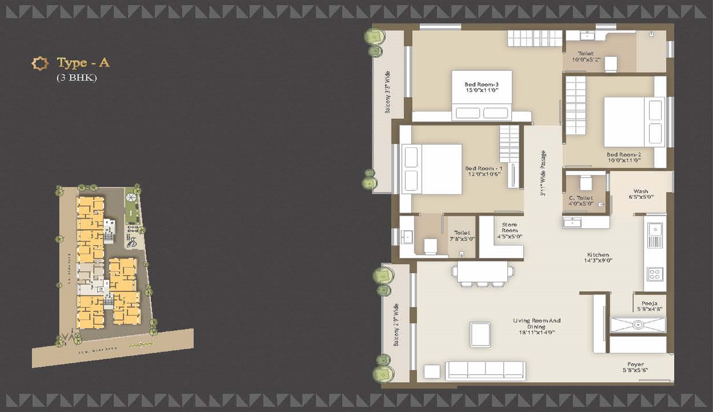 CR/3838 3 BHK Flat For Sale in Vasna road, Vadodara.