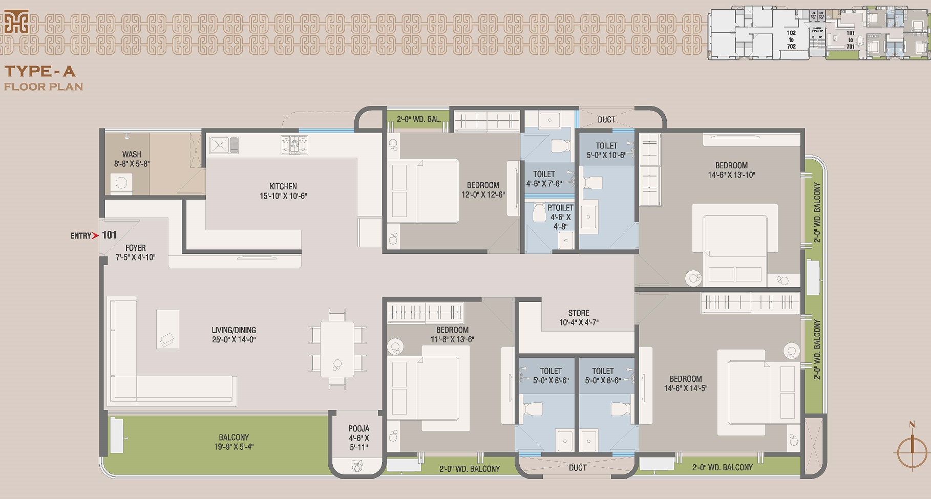 DR/2266 4 BHK Flat For Sale in Sevasi, Vadodara.