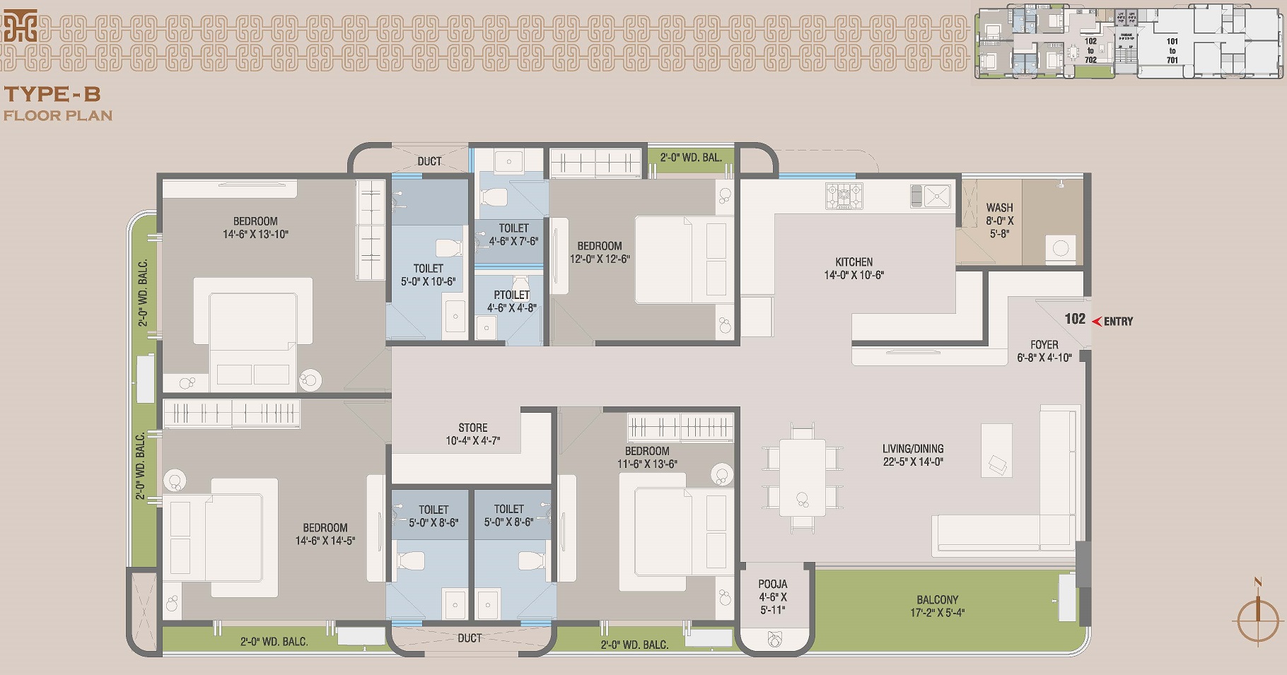 DR/2266 4 BHK Flat For Sale in Sevasi, Vadodara.