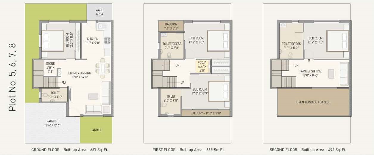 CR/4165 4 BHK  Triplex For Sale in Bill-Chapad Road, Vadodara.