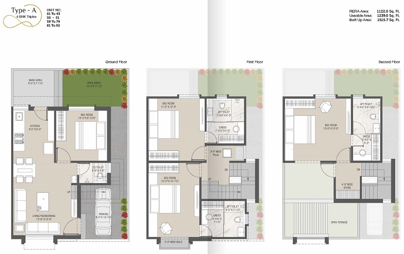 CR/4220B  4 BHk Triplex For Sale in Kalali, Vadodara.