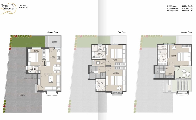 CR/4220B  4 BHk Triplex For Sale in Kalali, Vadodara.
