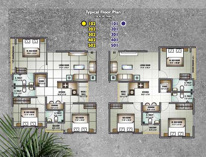 DR/2320 3 BHK Flat For Sale in  Gotri, Vadodara.