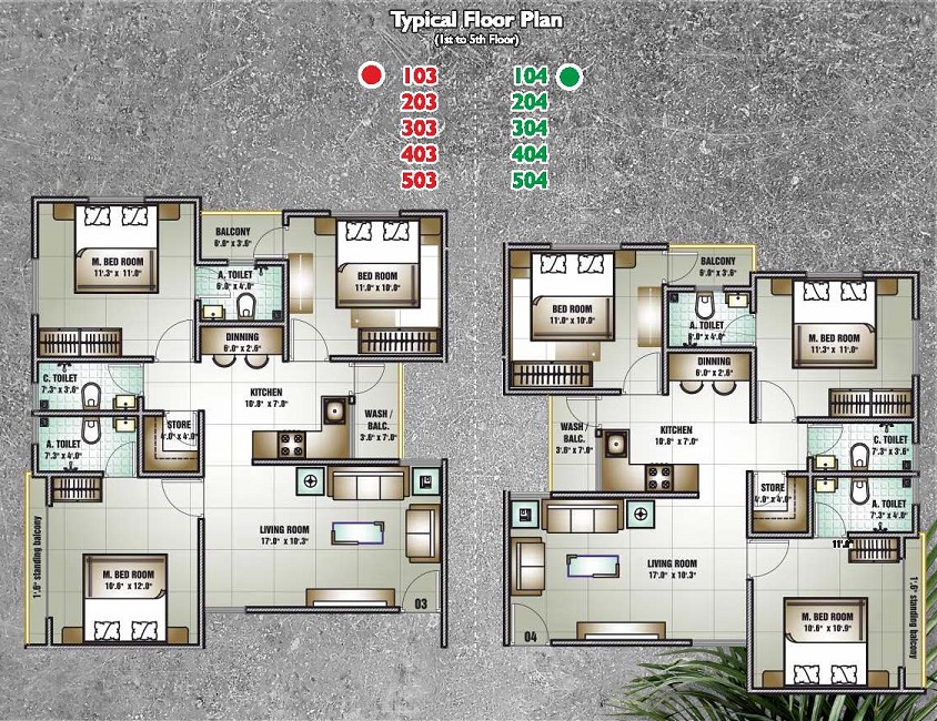 DR/2320 3 BHK Flat For Sale in  Gotri, Vadodara.