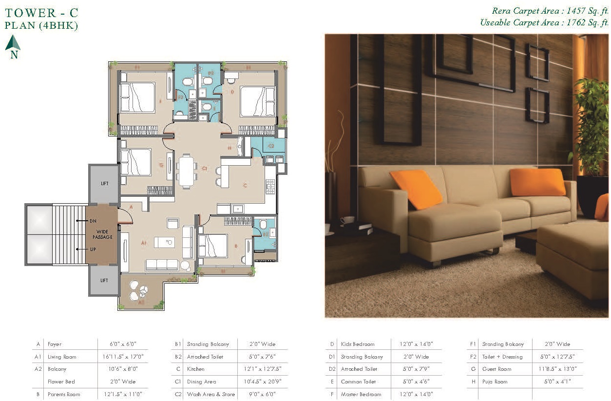 DR/2354 4 BHK Flat For Sale in Gotri, Vadodara.