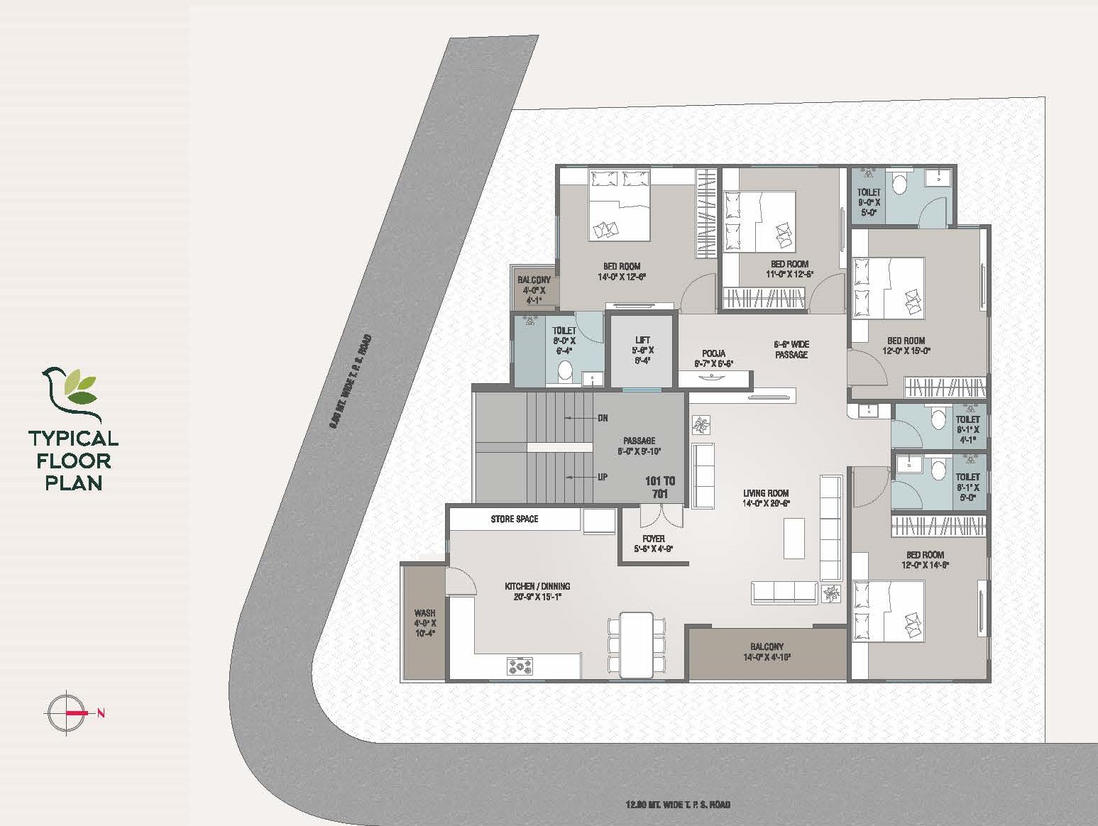 CR/4455  4 BHK Flat For Sale in Akota, Vadodara.