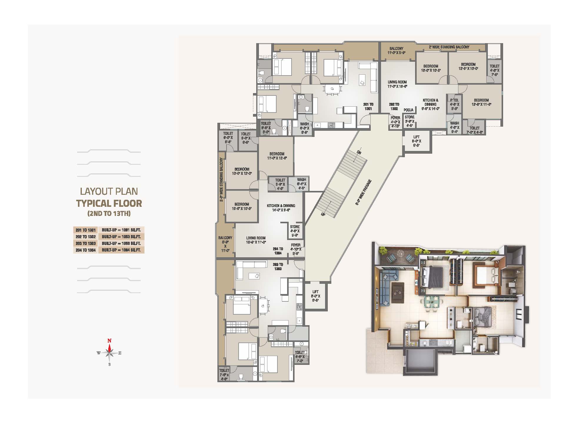 BR/1941 3BHK Flat for Sale in Vadsar, Vadodara