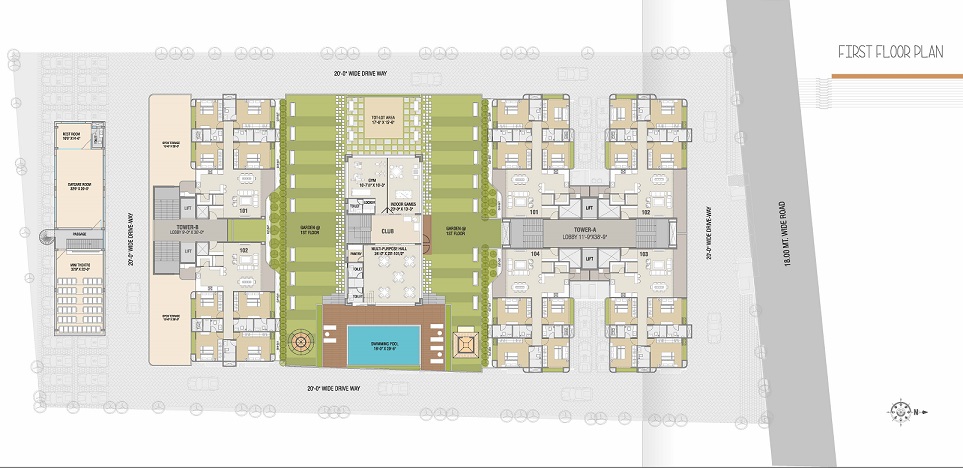 CR/3790 4 BHK Flat For Sale in Vasna-Bhayli Road, Vadodara.