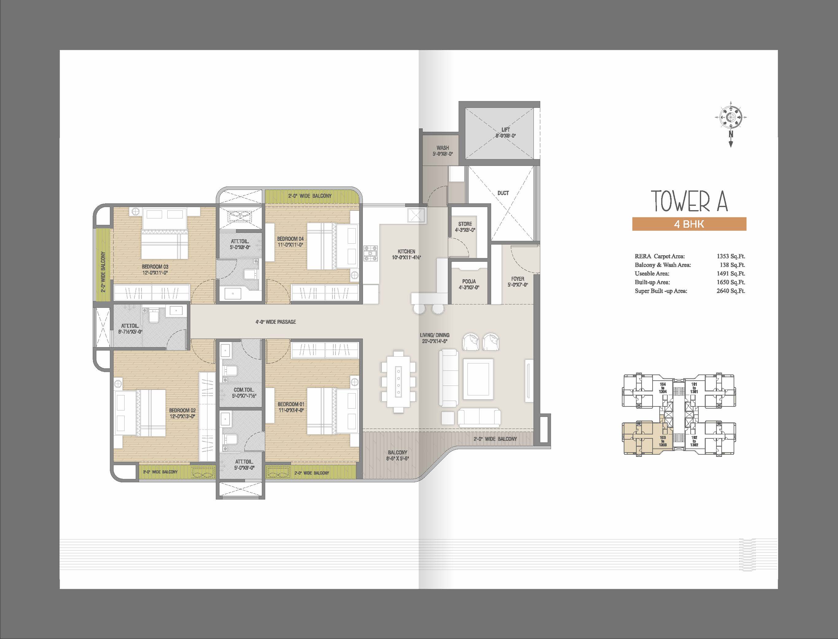 CR/3790 4 BHK Flat For Sale in Vasna-Bhayli Road, Vadodara.