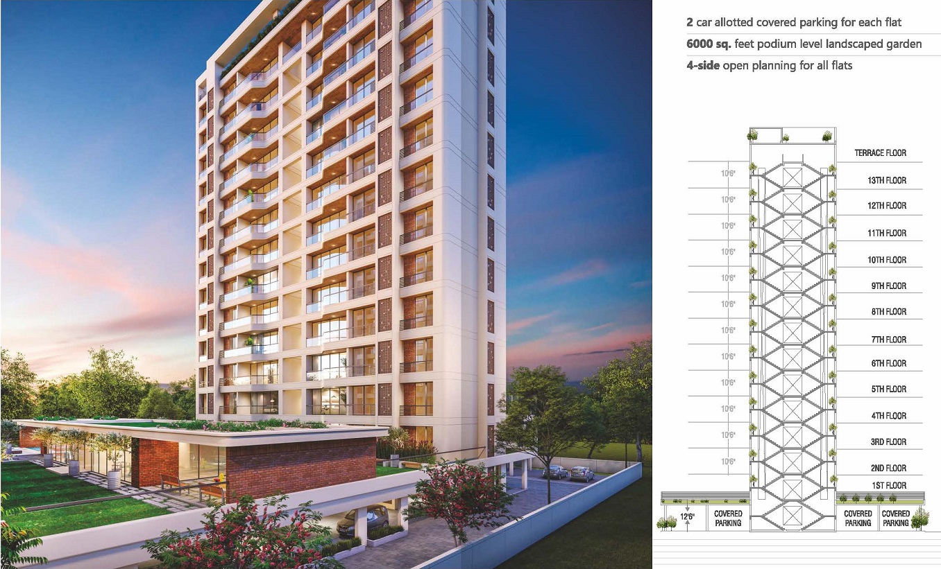 CR/3790 4 BHK Flat For Sale in Vasna-Bhayli Road, Vadodara.