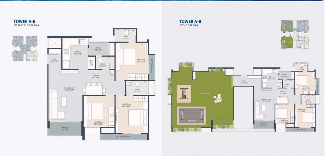 DR/1897  3 BHK Flat For Sale in  Gotri, Vadodara.