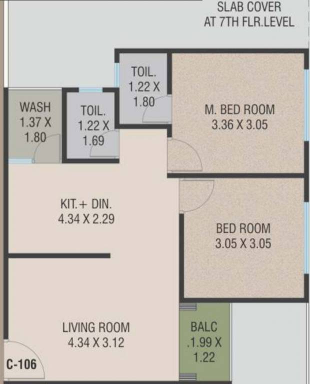 DR/1923A  3 BHK Flat For Sale in Gotri , Vadodara.