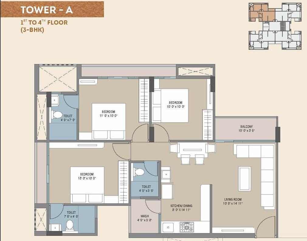 DR/1932A  3 BHK Flat For Sale in Sevasi, TP-3, Vadodara