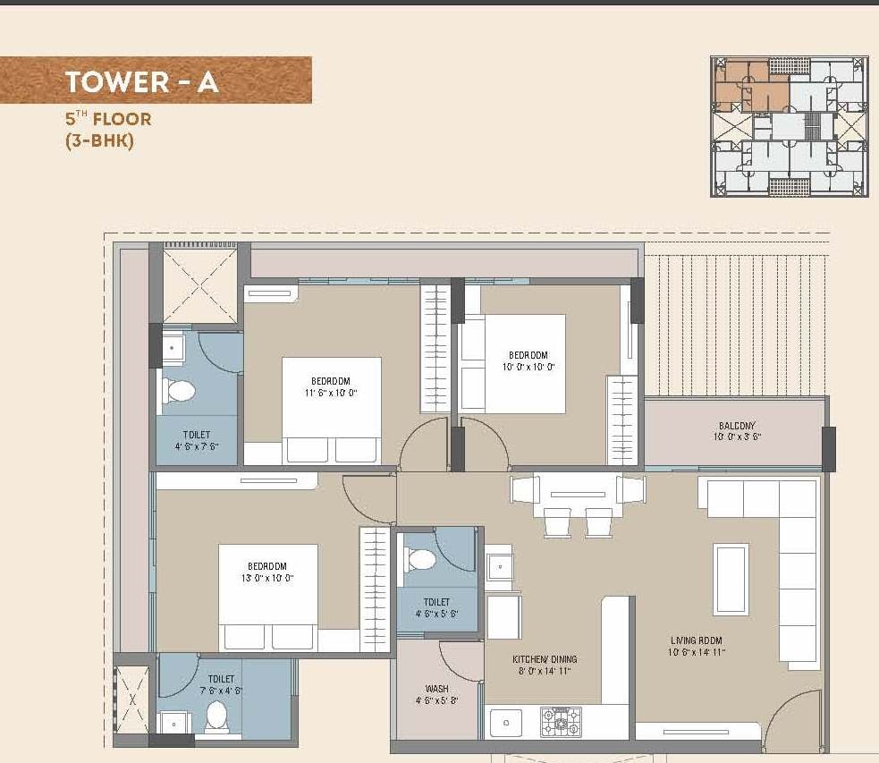 DR/1932A  3 BHK Flat For Sale in Sevasi, TP-3, Vadodara