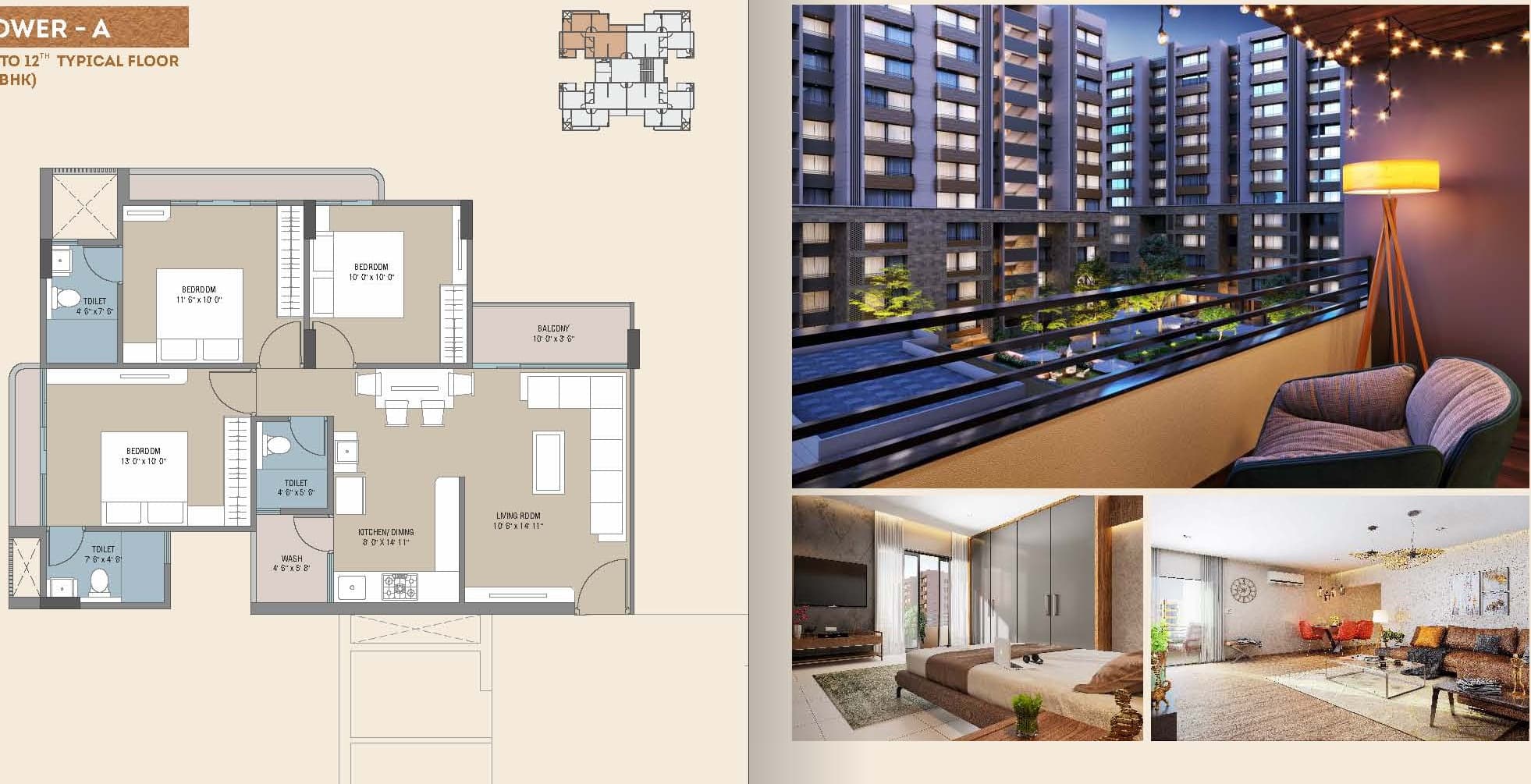 DR/1932A  3 BHK Flat For Sale in Sevasi, TP-3, Vadodara