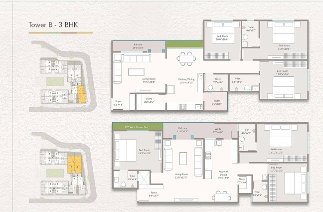 DR/1950A  3 BHK Flat For Sale in Sevasi, Vadodara.