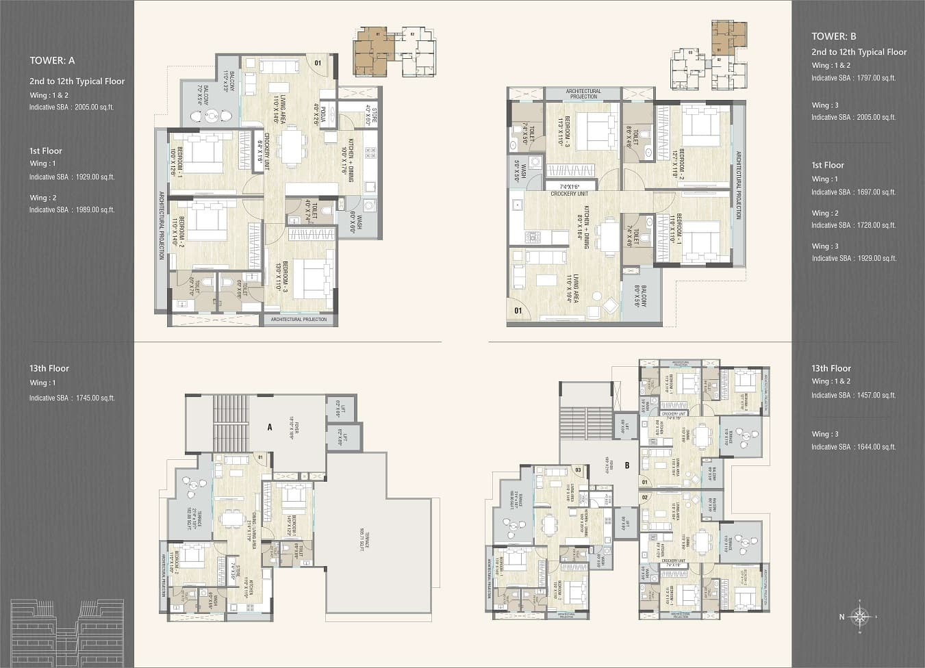 DR/2017  3 BHK Flat For Sale in  Gotri, Vadodara.