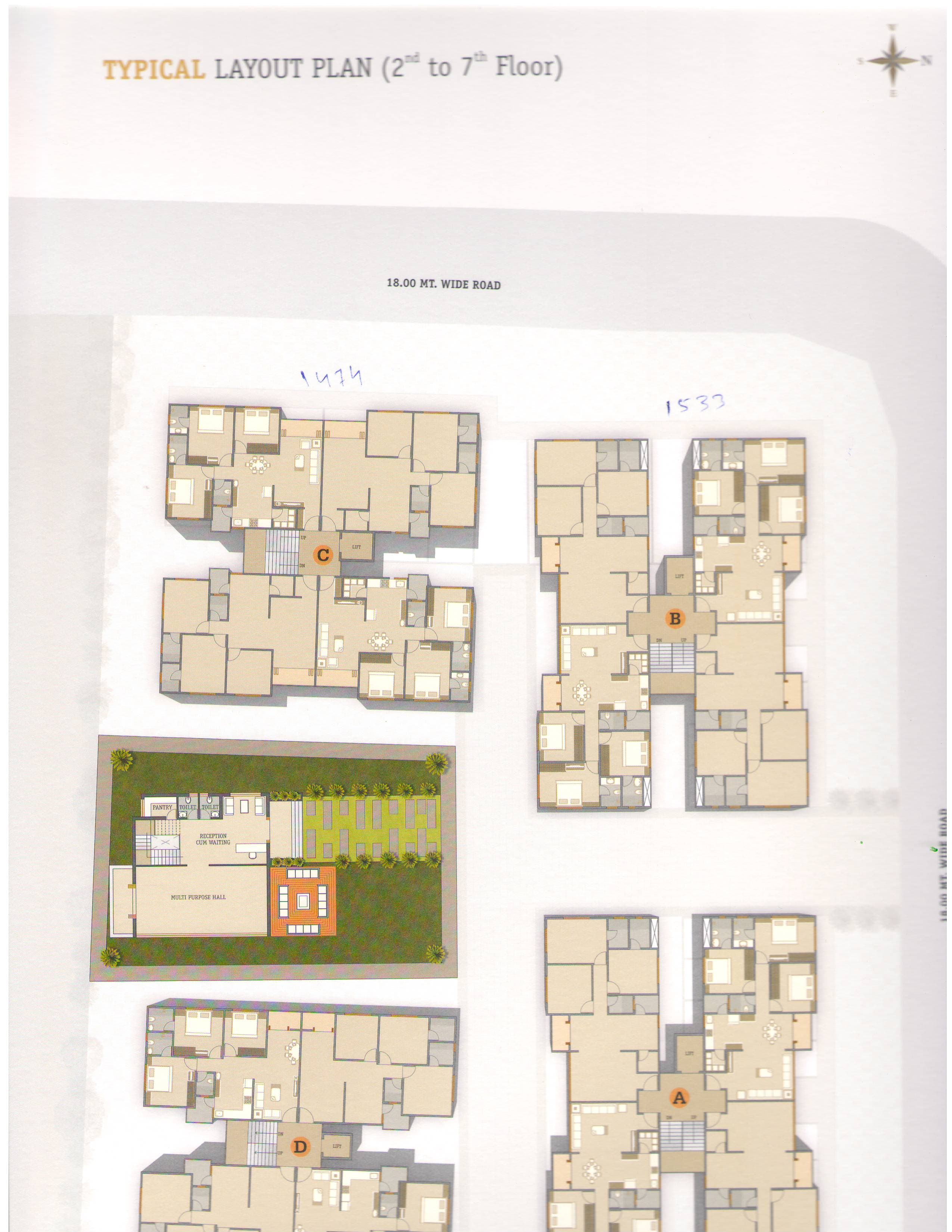 CR/2823 3 BHK Flat For Sale in Vasna-Bhayli Road, Vadodara.